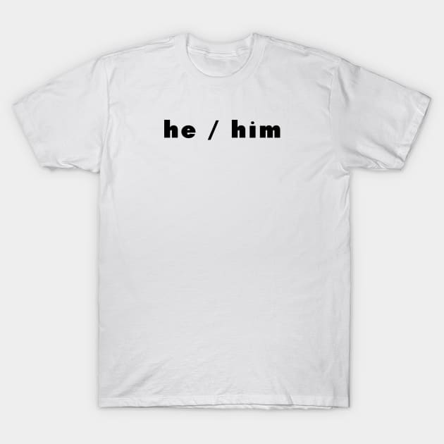 he / him - dark T-Shirt by banditotees
